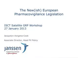 The New( ish ) European Pharmacovigilance Legislation