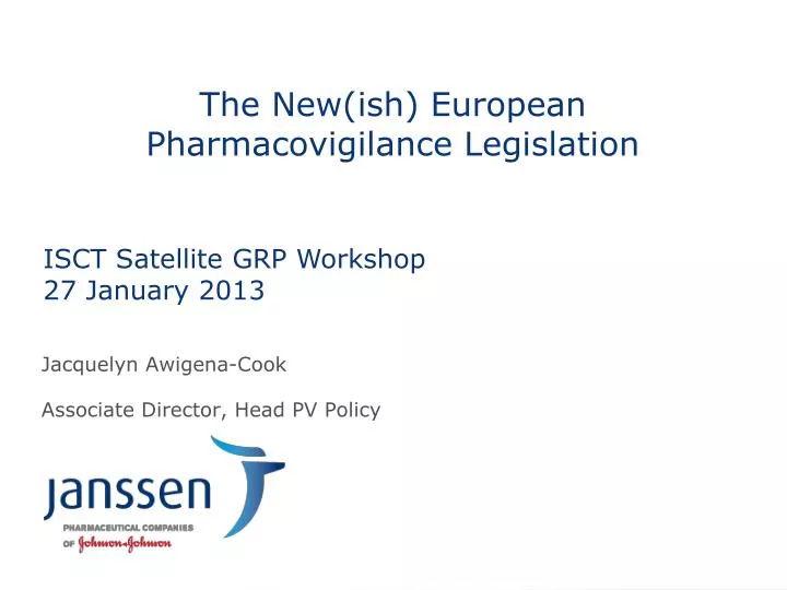 the new ish european pharmacovigilance legislation