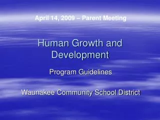 Human Growth and Development