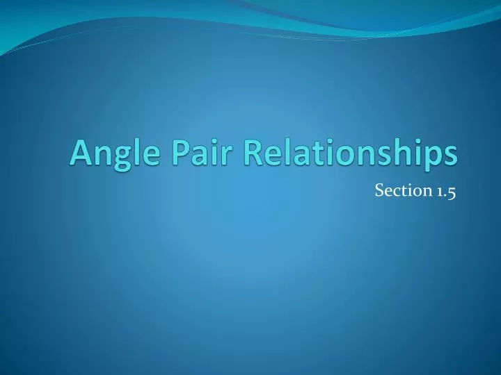 angle pair relationships