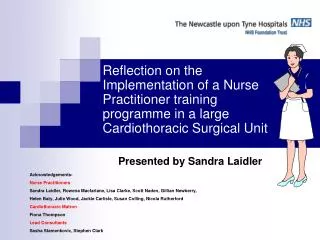 Acknowledgements- Nurse Practitioners