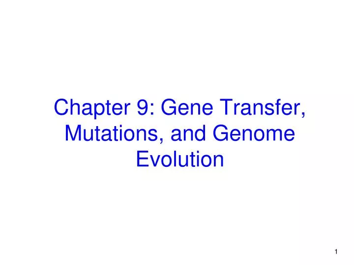 chapter 9 gene transfer mutations and genome evolution