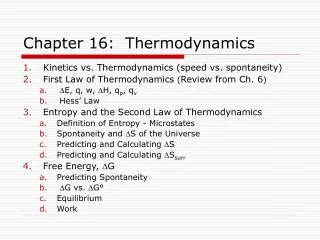 Chapter 16: Thermodynamics