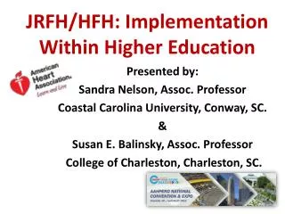 JRFH/HFH: Implementation Within Higher Education