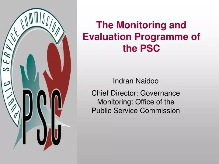 the monitoring and evaluation programme of the psc