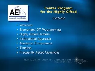 Welcome Elementary GT Programming Highly Gifted Centers Instructional Approach