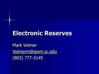 Electronic Reserves