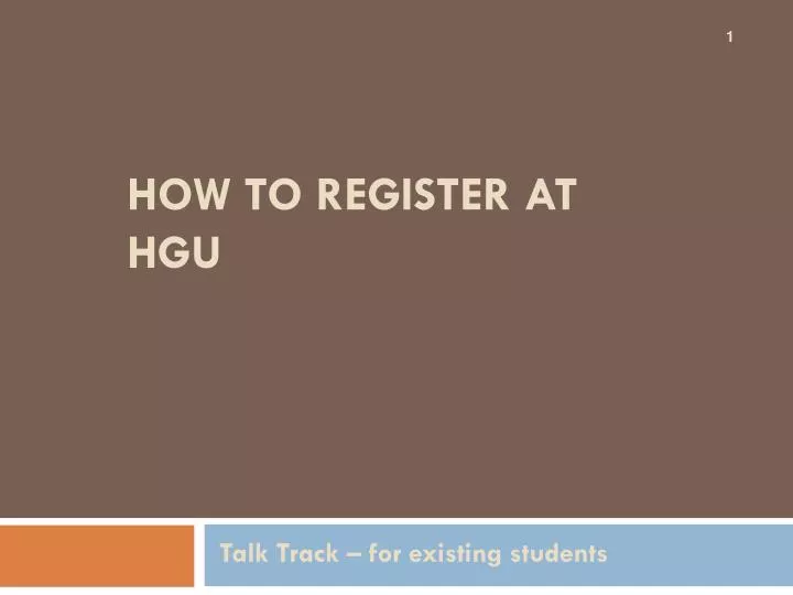 how to register at hgu