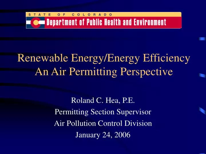 renewable energy energy efficiency an air permitting perspective