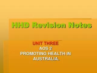 hhd revision notes