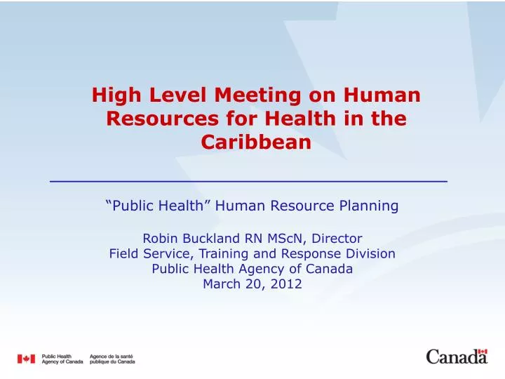high level meeting on human resources for health in the caribbean
