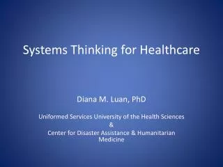 Systems Thinking for Healthcare