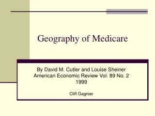 Geography of Medicare