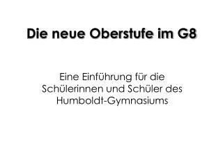 die neue oberstufe im g8
