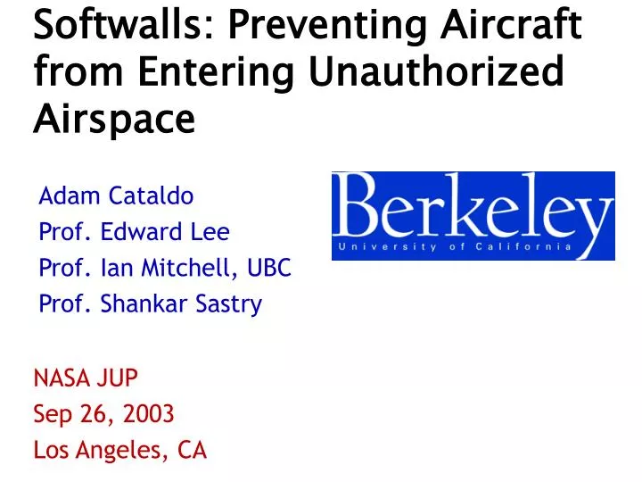 softwalls preventing aircraft from entering unauthorized airspace
