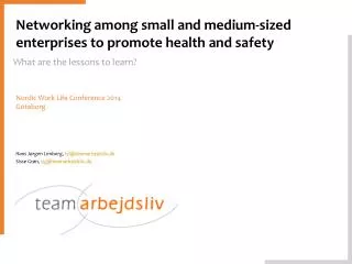 Networking among small and medium-sized enterprises to promote health and safety