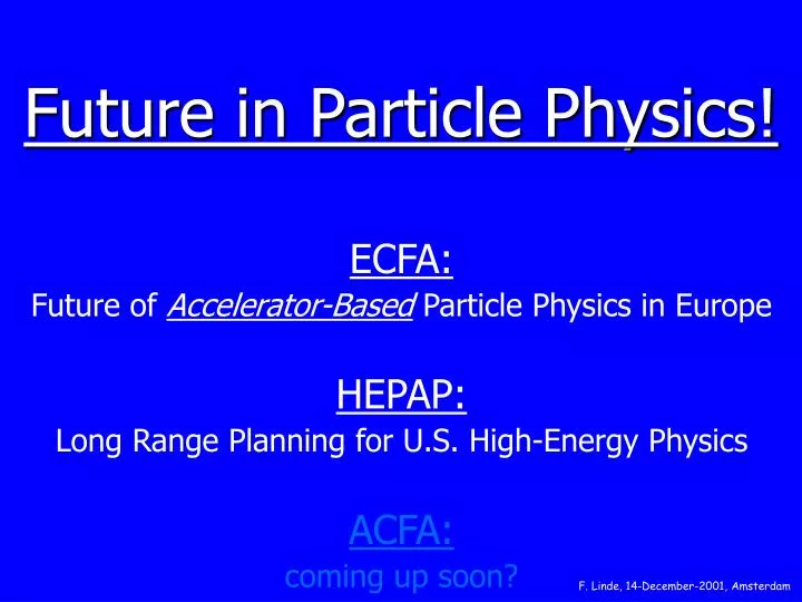future in particle physics