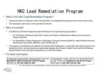 HKC Lead Remediation Program