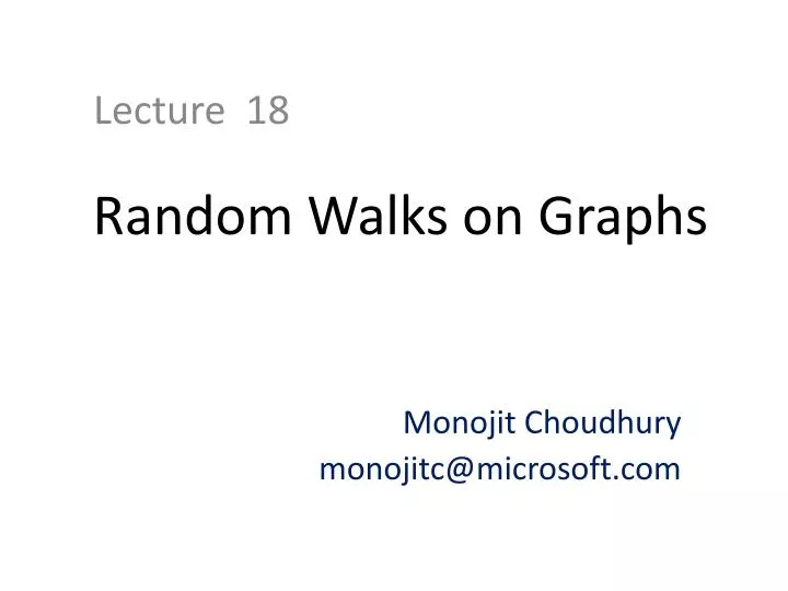 random walks on graphs