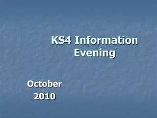 KS4 Information Evening