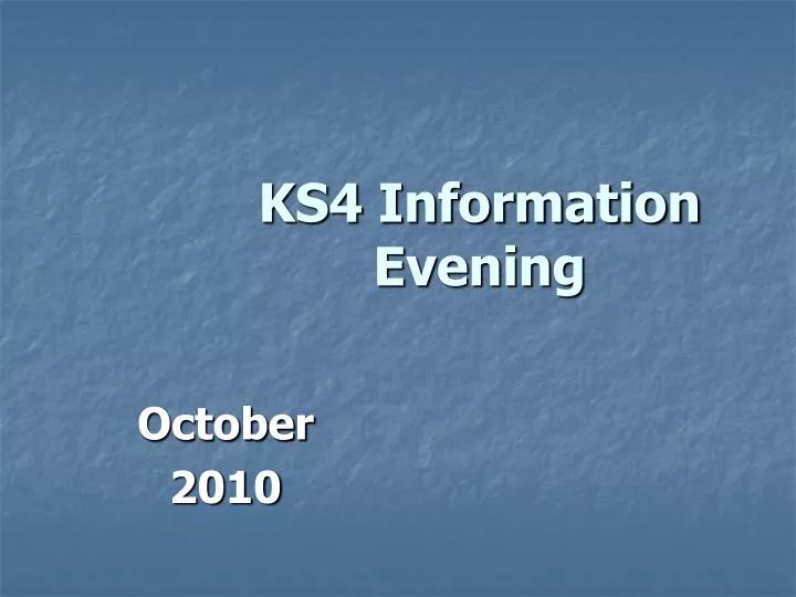 ks4 information evening