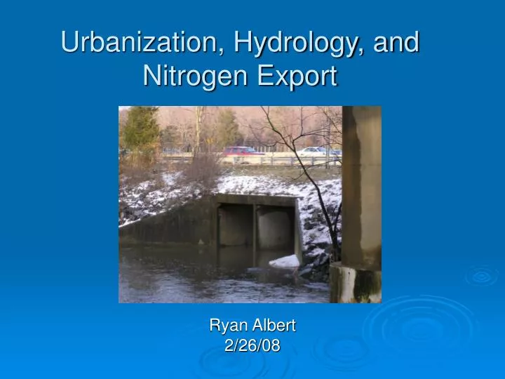 urbanization hydrology and nitrogen export