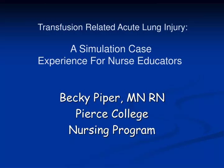becky piper mn rn pierce college nursing program