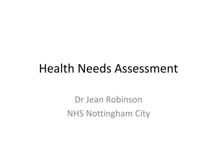 health needs assessment