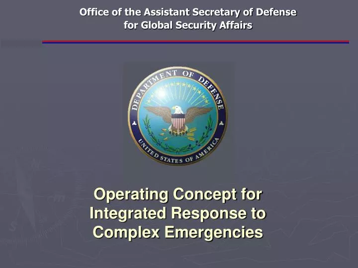 operating concept for integrated response to complex emergencies