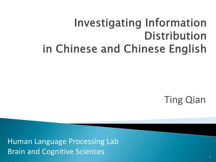 investigating information distribution in chinese and chinese english