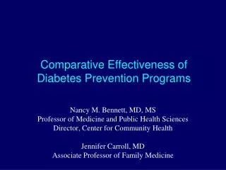 Comparative Effectiveness of Diabetes Prevention Programs