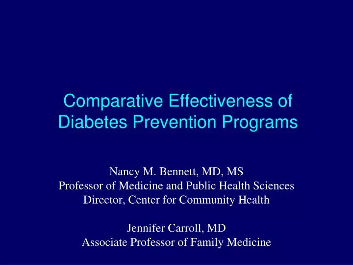 comparative effectiveness of diabetes prevention programs