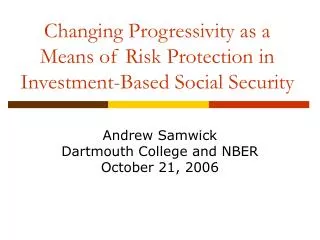 Changing Progressivity as a Means of Risk Protection in Investment-Based Social Security