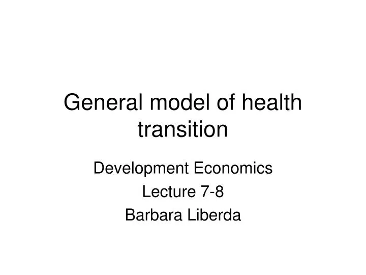 general model of health transition
