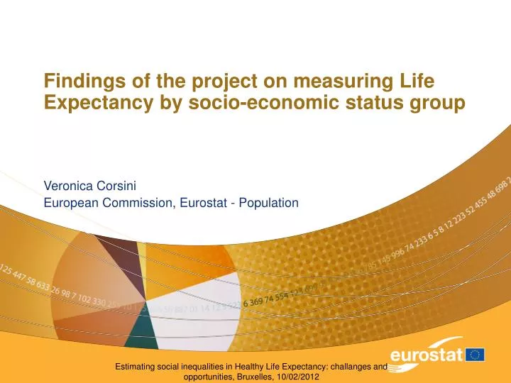 findings of the project on measuring life expectancy by socio economic status group