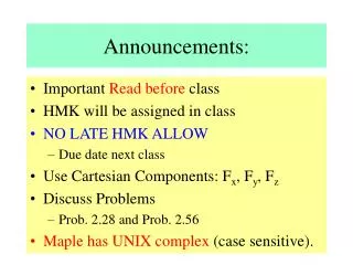 announcements