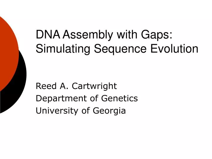 dna assembly with gaps simulating sequence evolution