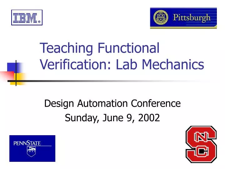 teaching functional verification lab mechanics