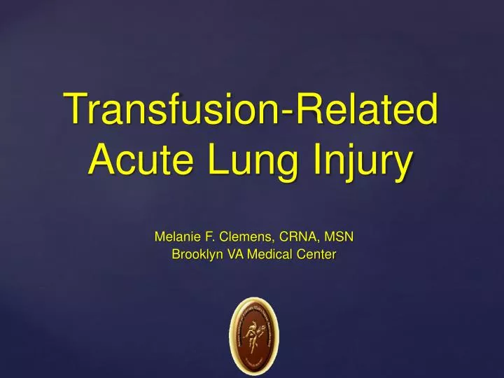 transfusion related acute lung injury