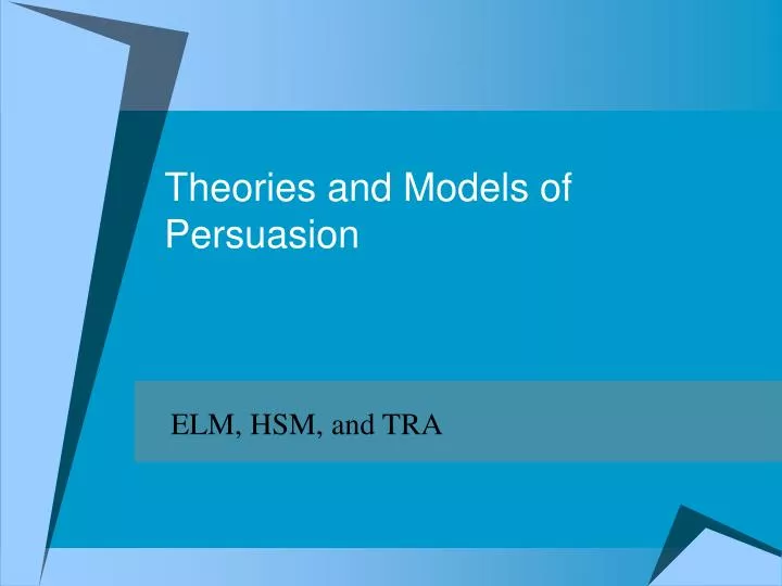 theories and models of persuasion