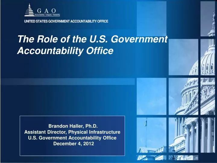 the role of the u s government accountability office