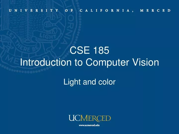 cse 185 introduction to computer vision