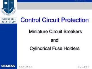 Control Circuit Protection Miniature Circuit Breakers and Cylindrical Fuse Holders