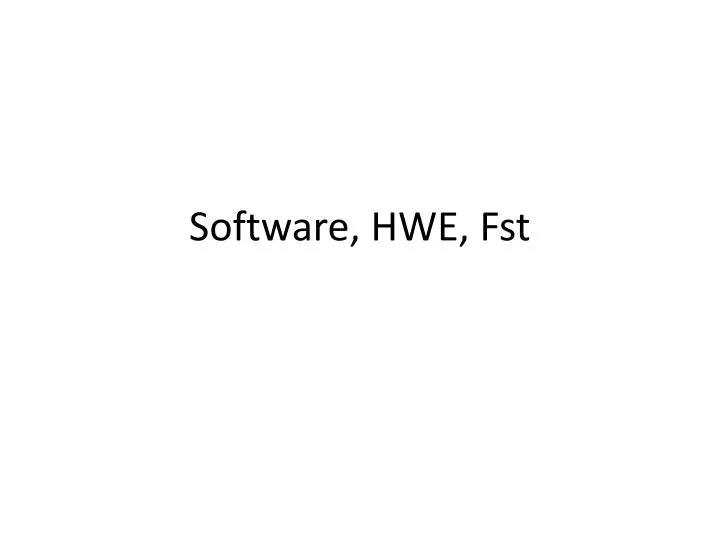 software hwe fst
