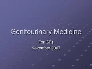 Genitourinary Medicine
