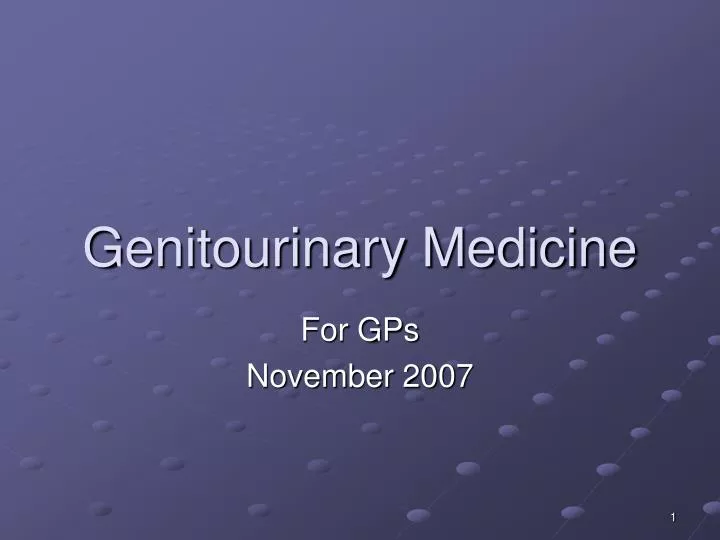 genitourinary medicine
