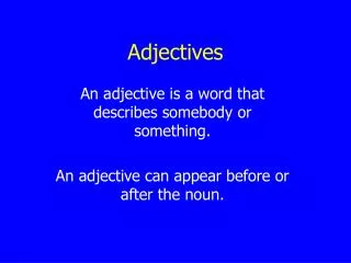 Adjectives