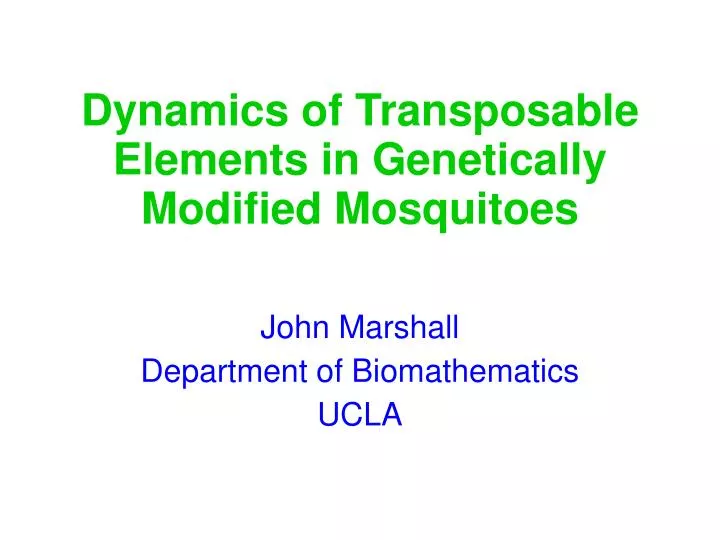 john marshall department of biomathematics ucla