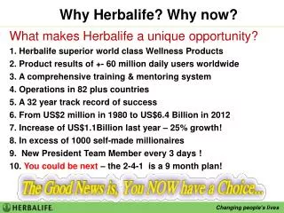 Why Herbalife? Why now?