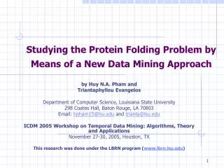 Studying the Protein Folding Problem by Means of a New Data Mining Approach